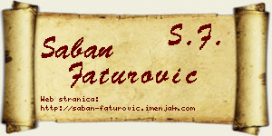 Šaban Faturović vizit kartica